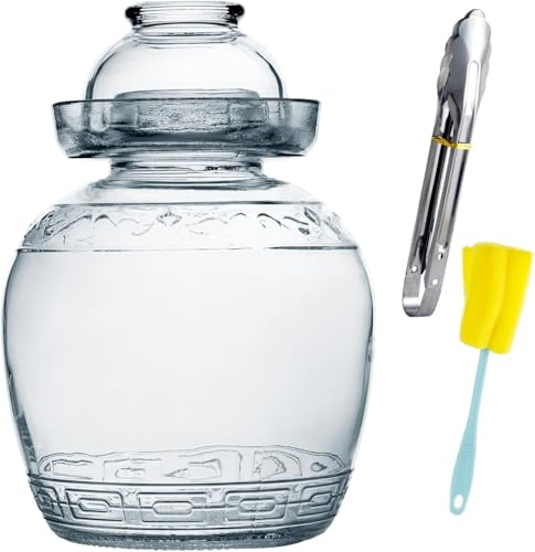 Anjetan 1.5L/2.5L/4.5L Glass Fermenting Jar, Large Capacity Sealed Pickle Jar, (B 2.5L/88oz)