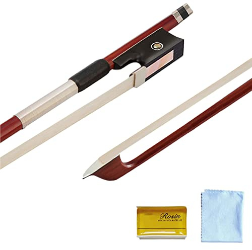 2 packs Performance Grade Excellent Tone Violin Bow 4/4 Full Size Eight corners with free rosin and Clean Microfiber Cloths,Natural Mongolian Male Horsehair…