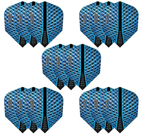 Harrows Silika No6 Dart Flights | 5 x sets Darts Flights (15 Flights Total) I 100 Micron Dart Flights I Premium Extra Strong Made in UK I Professional Darts Accessories I Blue Dart Flights
