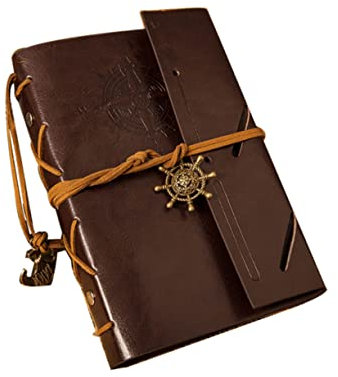 TEHAUX Quaderno Di Viaggio Decorato Con Timone Di Ancoraggio Diario Di Viaggio Album Da Disegno 90 Fogli Di Carta 135x185 Mm