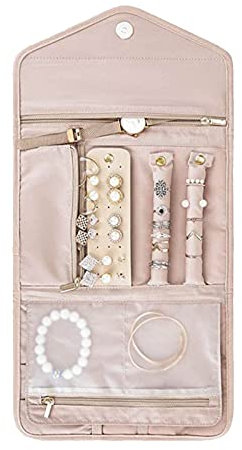 Maciun Rotolo organizer per gioielli, pieghevole, per vari gioielli, per anelli, collane, bracciali, orecchini