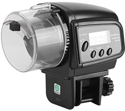 Automatischer Fischfutterautomat, Wiederaufladbarer TimerFischfutterspender, Digitaler LCD Elektronischer Fischfutterspender Timer Aquarien
