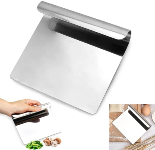 YOYEAH Pala per Verdure in Acciaio Inossidabile Raschietto da Cucina - Raschietto per Pasta, spatola, Raschietto, spatola da Cucina per Un Facile Taglio, Dimensioni 14x12 cm