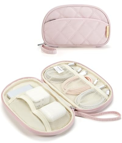 bagsmart Organizzatore per cavo 'viaggio', borsa elettronica, accessori per donne, Monostrato, rosa, Tasche per cavo