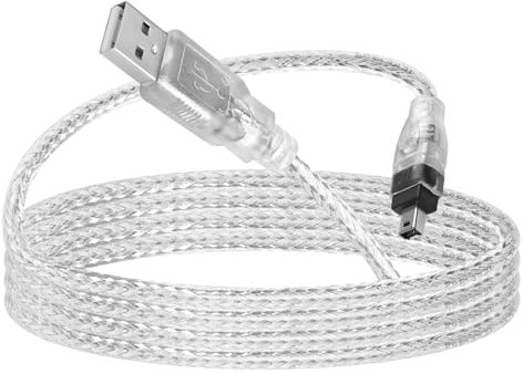 Herfair FireWire IEEE 1394 - Cable USB a cable de 4 pines macho a macho, adaptador de transferencia de datos, convertidor FireWire 400 DV iLink para portátil a videocámara, cable de cámara DV a