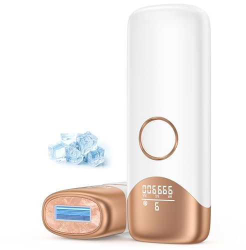 Epilatore Luce Pulsata IPL di Ghiaccio, HR/SC/RA Funzioni 3-In-1, 9 Livelli di Energia, 999,900 Lampi, Epilatore Luce Pulsata Laser Per Donna, Uomini, Bikini, Corpo