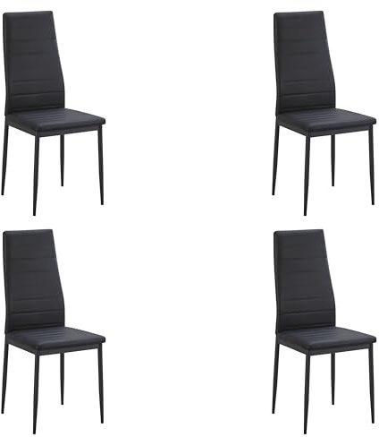 Miroytengo Pack de 4 Sillas Avat para Salón Comedor Estilo Moderno en Color Negro 42x96x52 cm