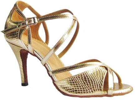 Hixingo Scarpe da Ballo Latino Donna Tacco 8.5CM, per Le Donne Tacchi Bassi per Salsa Jazz Ballroom,Sala da Ballo Partito, Salsa Danza Pratica Prestazioni Scarpe (36,X530B Oro)