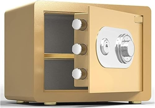 Caja fuerte digital pequeña – Caja fuerte segura para el hogar y la oficina con cerradura de combinación, construcción de acero metálico para almacenamiento confidencial en hoteles y hogares