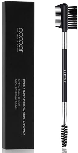 Brosse Sourcil, Brosse Cils et Goupillon Cils 3 en 1 - Double Fonction Professionnelle Pinceau à Sourcils et Peigne à Cils - Application Précise Poudre et Gel - Maquillage Quotidien Femme