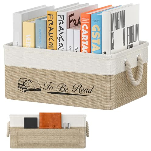 Uniclife Book Lover Gifts for Women, Bookish Items, TBR Book Storage Basket, Bookish Gifts for Book Lovers, Book Reading Accessories, Fabric Storage Bin for Readers & Bookworms