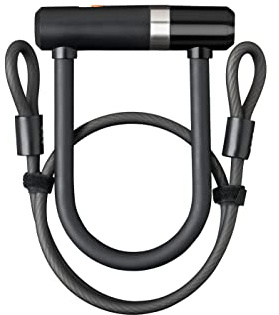 AXA Newton Mini Bike U-Lock with Cable, Heavy Duty Anti-Theft Bicycle U Lock, 14mm Shackle and 10mm x3.25ft Length Security Cable with Mounting Bracket and Keys