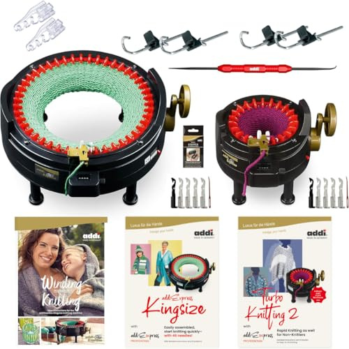Jag vill ha allt – MEGA PRO set – två addi stickmaskiner med mönsterböcker och tillbehör