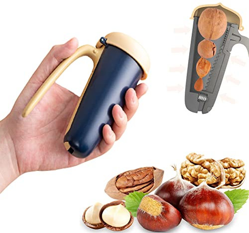 WOSHUAI Cascanueces Clip para Todas Las Nueces, Cascanueces Pecan Herramienta Abridor Galletas Nueces Tapa Cocina Herramientas Romper Tuercas Máquina Pinza Castañas Alicates Galletas Nueces Negras