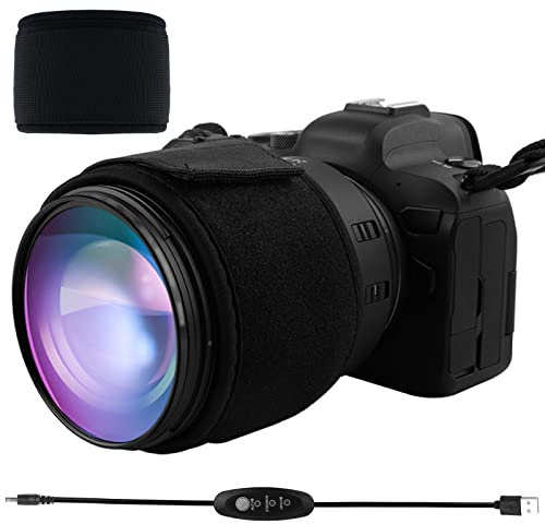 Calentador de Lentes - Calentador de Lente con regulador Temperatura, Calentador de Objetivo Lentes USB, Lente Calentador de Rocío para cámara de Telescopio astronómico y cámara Calefacción