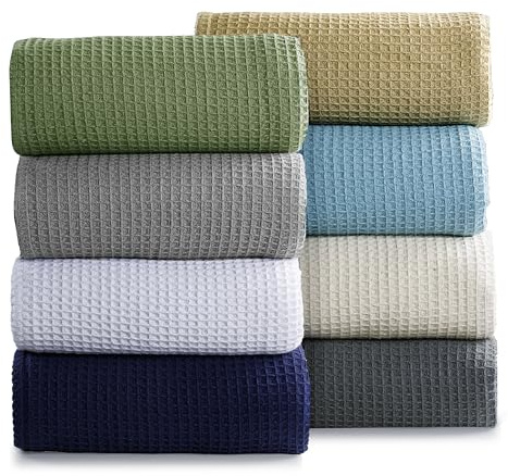 AAVNI HOMES 100% Cotton Waffle Weave Blanket Twin XL Size, 60 x 90 in, 400 GSM, Breathable Lightweight Bed Blanket, Light Grey
