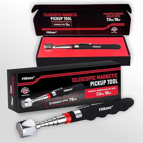 Gifts for Men Gadgets for Men Birthday Gifts for Him Father‘s Day Gifts Telescopic Magnetic Pick up Tool (16LB/7.3KG) Extends 76cm Pick-up Stick with Magnet Retriever Wand for Retrieving Heavy Objects
