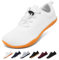 Geweo Blanche Chaussure Minimalistes Femme Homme Ete Confort Barefoot Shoes avec Pieds Larges Légères Chaussures Pieds Nus Respirantes Chaussure de Marche avec Marron Semelle Zéro Drop Unisex 38EU