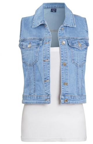 SS7 Femmes Gilet en jean sans manches Veste gilet stretch
