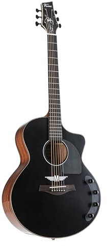 Fame Signature Westerngitarre, Grand Auditorium Cutaway, massive Fichtendecke, Mahagoni-Korpus, Custom Electronics Preamp, 6 Saiten, inkl. Gigbag, mattes Finish, 43mm Sattelbreite