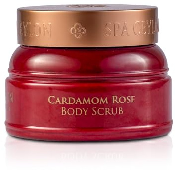 Spa Ceylon Cardamom Rose Body Scrub | Exfoliating Body Scrub for Smooth Skin | Nourishing Floral Rose and Cardamom Scrub 225g