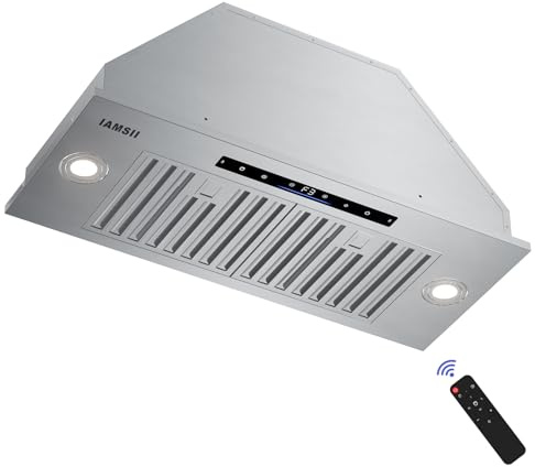 Range Hood Insert 36 inch,Built-in Kitchen Hood with 900 CFM, Ducted/Ductless Convertible Kitchen Vent Hood,Stainless Steel Stove Hood with 4 Speed Gesture Sensing&Touch Control Panel