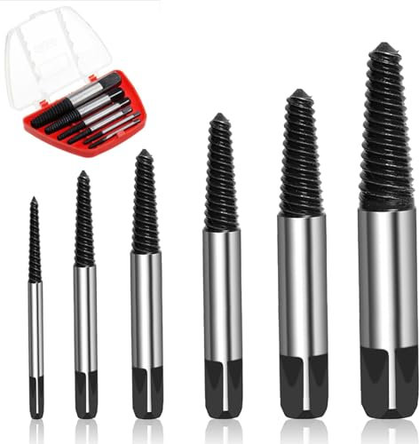 YPYMOD 6 Piezas Extractor de Tornillos Rotos, Extractor de Pernos, Extractor de Pernos con Caja de Almacenamiento, Para Tornillos Rotos o Dañados