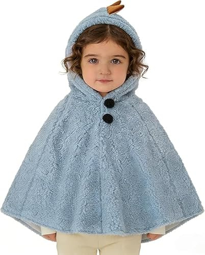 XGOPTS Enfants Cape à Capuche Chaude Mignon Pélerine à Capuchon Épais Hiver Automne Châle en Laine Coupe-Vent Manteau Tout-Petits Douce Poncho en Plein Air pour Bébés Filles Garçons 0-3 Ans
