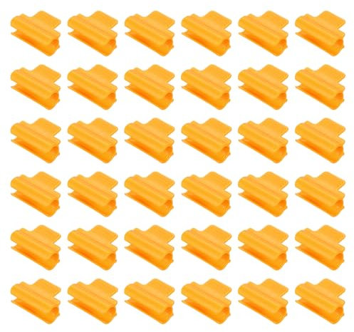 QUARKZMAN Gewächshausklammern für 5/8 Zoll PVC Rohr, 40 Stück Gewächshausfilmklammern Schattierungsnetzstangenclip Gartenbögen für Reihenabdeckung, Gewächshaus Kunststofffolie (Orange)