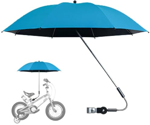 Pram Parasol, 50+ UV Pushchair Parasol with Adjustable Fixing Clamp, 360° Adjustable Baby Stroller Umbrella, Rainproof and Windproof Baby Stroller Umbrella, for Pushchair, Beach Chair