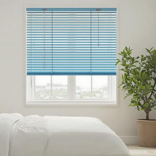 AJTXCSFOQL Tenda Veneziane 25 mm Persiane in Alluminio, 35 45 65 70 82 94 105 112 130 160 185 190 210 Tende Veneziana da Interno Privacy e Protezione, Oscuranti e Termiche, Facile Installazione(Blue)