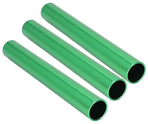 Adfaga Bastón de relevo de competición Aleación de Aluminio Hueco Tallado Color Brillante Ligero Durable Superficie Lisa para Entrenamiento en Pista Carreras de relevos Juegos Deportivos (Verde)