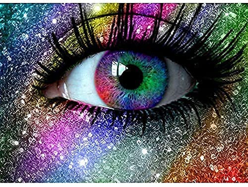 LWZAYS Diamond Art Kits Adults,Colorful Eyes Diamond Painting Kits for Adults,Large Canvas Wall Art for Hallway and Stairs(Eye 12x16Inch)