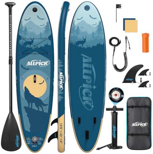 ALLPICK Sup Gonfiabile, Stand Up Paddle Board Gonfiabile, 200kg(Blu-1)