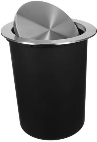 MAGICLULU Cubo de Basura Integrado con Tapa Abatible Bote de Cocina Inoxidable para Encimera Diseño Empotrado que Ahorra Espacio y Control de Olores para Gestión de Residuos Alimentarios