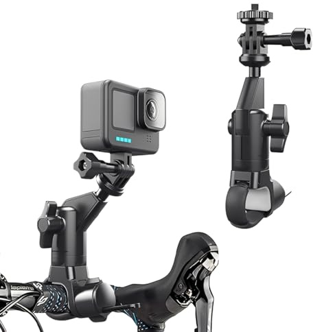 XUNNIU Soporte de Bicicleta/Motocicleta para GoPro Hero 13/12/11, Accesorios Camara Deportiva con Tornillo de 1/4 Compatible con Insta360 X5/X4, con rótula giratoria de 360°, para dji Osmo Action