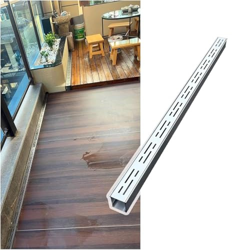 Canaletta Scolo Acqua Piovana Canalette di Drenaggio Strette per Patio Esterne, Canale di Scolo Stretto da Esterno in Metallo Canali di Scolo da Pavimento per Vialetti Slim Canale(5x5cm/2x2in)