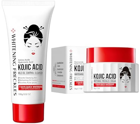 Limpiador Facial Suave Con Ácido Kójico Y Crema Aclarante, Hidratación Intensa Y Acción Iluminadora, Reduce Visiblemente Las Manchas De La Edad, Las Pecas Y La Hiperpigmentación