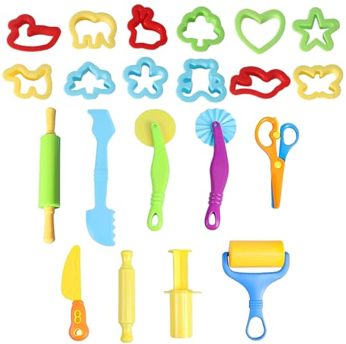 PHYNDR 21 Pezzi Pasta da Modellare per Plastilina, Accessori per la Pasta da Gioco, Strumenti per Argilla, Utensili per Plastilina, Stampi per Estrusori Modellabile Giocattoli per Bambini