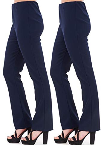 Ideal online 2-pack damstövlar byxor dam bootcut stretch fint ribbade arbetsunderdelar