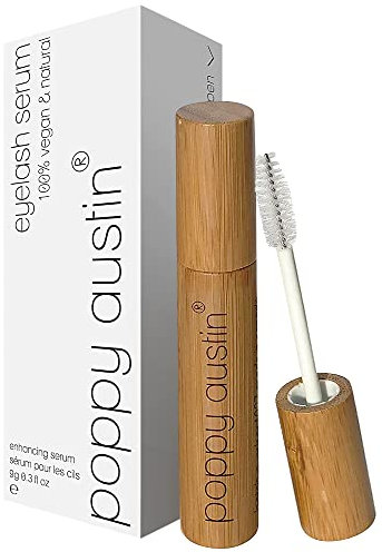Poppy Austin 9g Eye Lash Serum - Premium Eyelash Growth Serum with Argan Oil, Castor Oil, Caffeine, Vitamin E, Aloe Vera - Vegan, Cruelty-Free Eyelash Serum, Growth Enhancer for Lashes, Brows