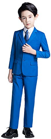 YuanLu 5 Piece Royal Blue Kids Tuxedos Suit Set for Boys Dresswear Outfit Size 7