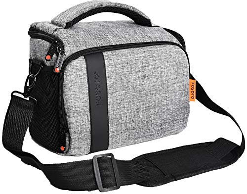 FOSOTO Funda Cámara Réflex, Bolsa Bandolera Fotográfica, Impermeable, para 1 Cámara 1 ó 2 Lentes Compatible con Sony Alpha a6000 a6100 a6400 a6600 a7 III rx100 Canon Nikon Fujifilm Panasonic ect