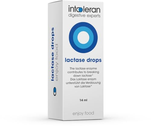 Intoleran Lactase Digestive Enzymes Drops - 14 ml Bulk Pack | Liquid Lactase Enzyme for Lactose Breakdown, Makes Dairy Lactose Free, For Lactose-Free Cooking & Baking