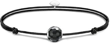 THOMAS SABO Damen Armband Karma Secret mit schwarzem Obsidian Bead 925 Sterlingsilber, Nylon A2103-172-11