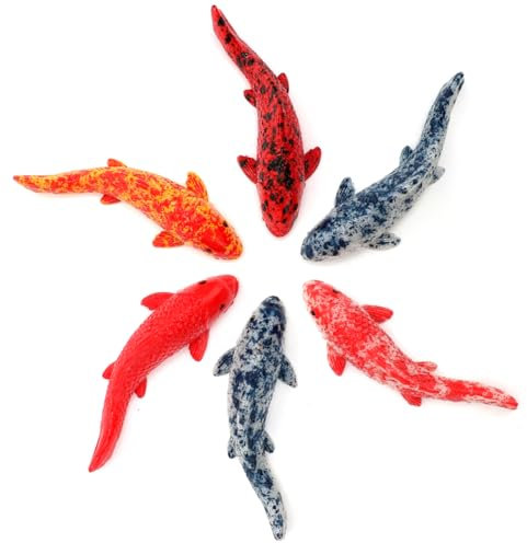Gohytal Künstliche Schwimmende Aquarium Fische, Schwimmender Fisch Dekoration Perfekt für Dekoration, Modell Aquarium Fische, Aquarium Deko Goldfische, Terrarium Landschaftsbau & Handwerk,5er Packung