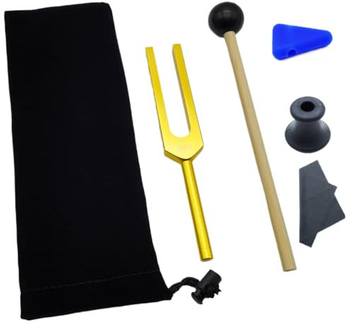 Yaoliucp stämgafflar för helande set, F 963 Hz stämgaffel aluminiumlegering guld stämningsgaffel för helande chakra håll kroppen sinne och själ i perfekt harmoni, stämgaffel