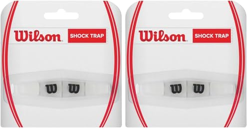 Wilson Shock Trap Tennis Racket Vibration Dampener, CLEAR/BLACK (Pack of 2)