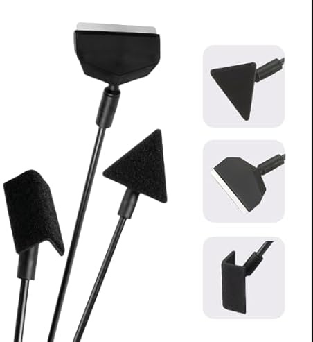 Daryunk Fish Tank Cleaner Kit 3 in 1, Fish Tank Cleaning Tools Kit with 14” Detachable Rod, Algae Scraper with Replacement Blade, Triangle Flat Brush & Right Angle Brush for Fish Tank Maintenance