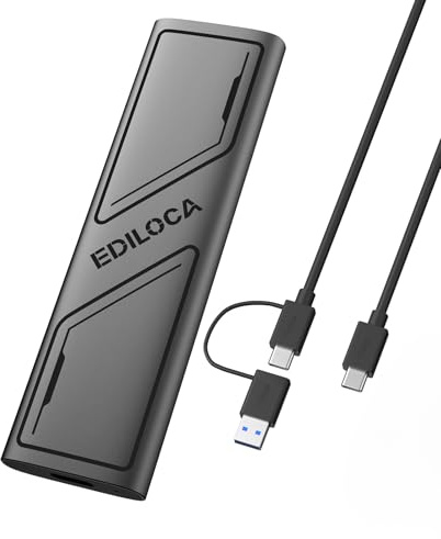 Ediloca EP1000 2TB Portable External SSD, External Solid State Drives Up to 1000MB/s Read, Storage Expansion, Compatible with USB-C Smartphones, PC, Mac, Tablets, Sleek & Sturdy Design